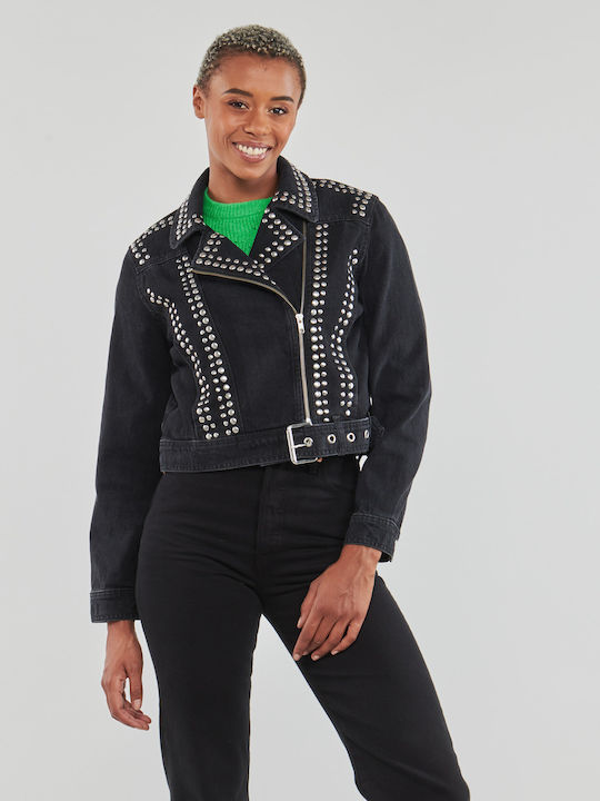 Damen Bikerjacke Schwarz