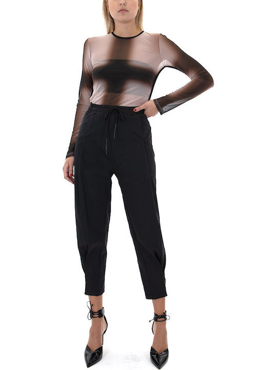 Women's Blouse Corset Long Sleeve Brown