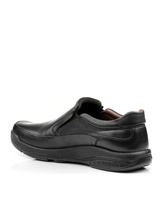 Air Leder Herren Freizeitschuhe Anatomisch Schwarz