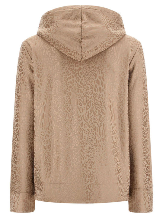 Freddy Women's Cardigan with Zipper Beige