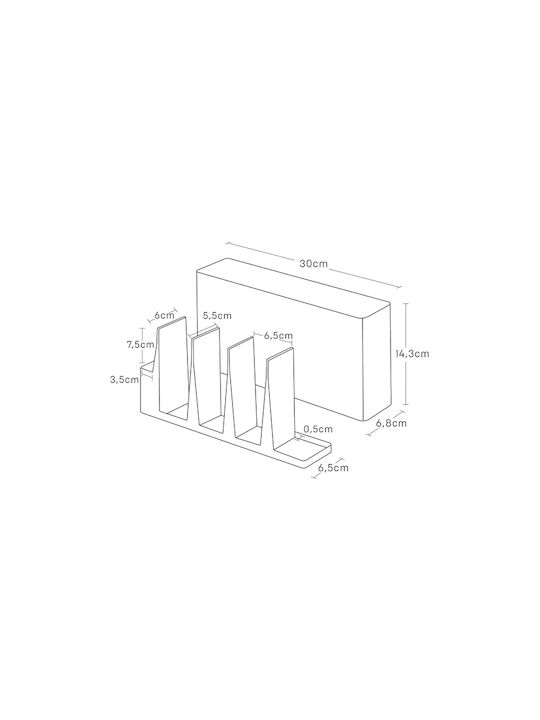 Yamazaki Επιτραπέζια Βάση Μεταλλική 30x6.8x14.3εκ. Μαύρη