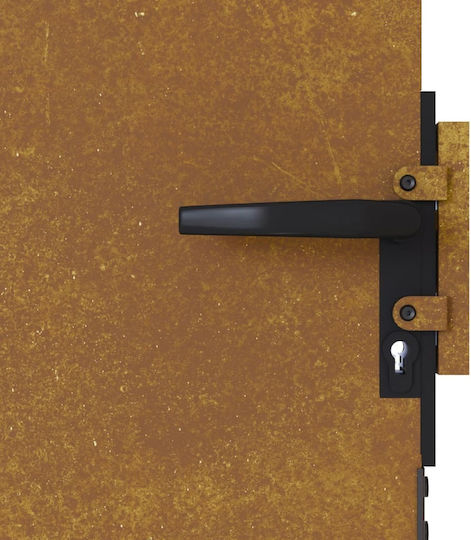 vidaXL Metal Fence Gate in Brown Color 85x75cm