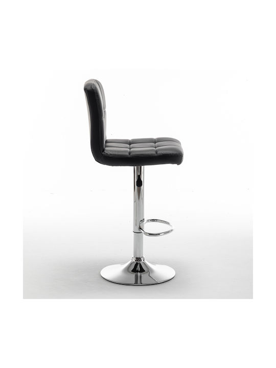 Bar Stool Din with Backrest & Adjustable Height Black 44x50x92cm