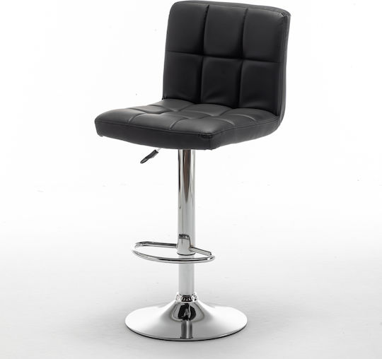 Din Bar Stool with Backrest & Adjustable Height Black 44x50x92cm