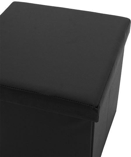Hocker Für das Wohnzimmer Gepolstert mit Stoff Crystal Schwarz 38x38x38cm