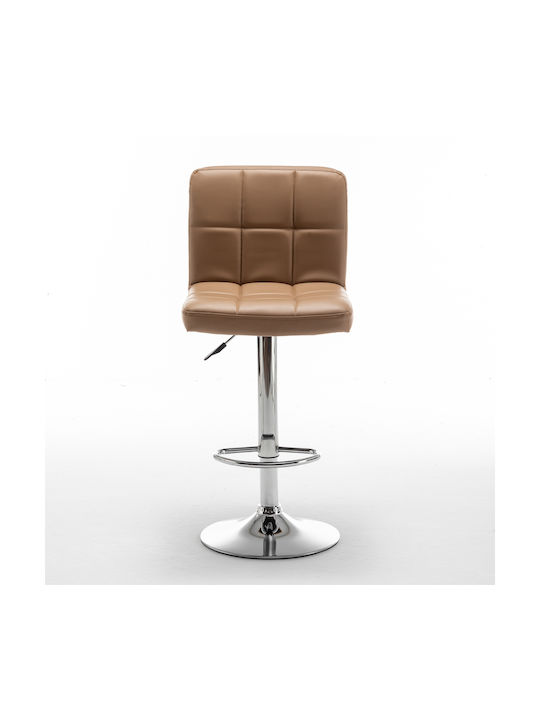 Bar Stool Din with Backrest & Adjustable Height Brown 44x50x92-113cm