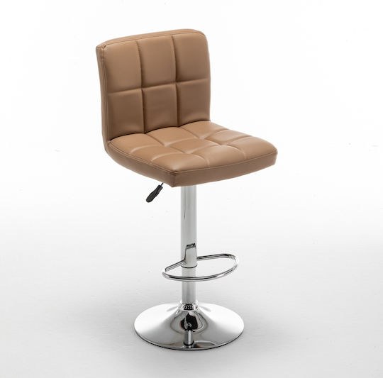 Barhocker Din mit Rückenlehne & Verstellbarer Höhe Braun 44x50x92-113cm