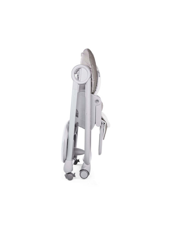 Chicco Polly Magic Foldable Highchair with Metal Frame & Fabric Seat Gray