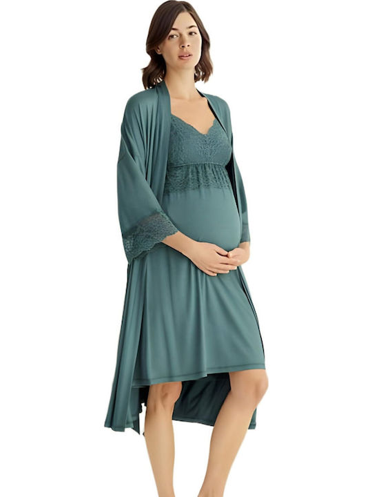 Angel's Secret Nightgown Maternity & Nursing Green
