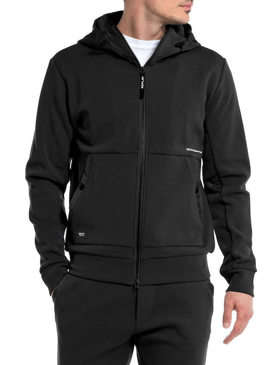 Replay Men's Sweatshirt Jacket with Hood Black