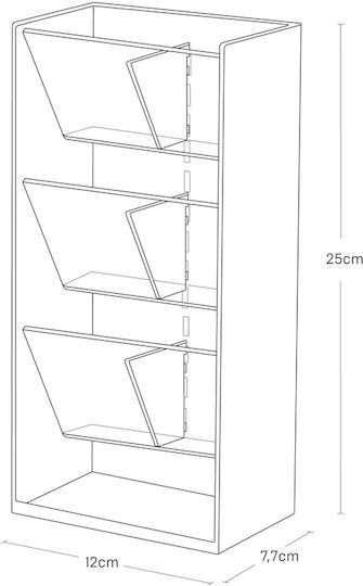 Yamazaki Yamazaki Kosmetikorganisator mit 3 Fächern Weiß 25x12x7,7cm