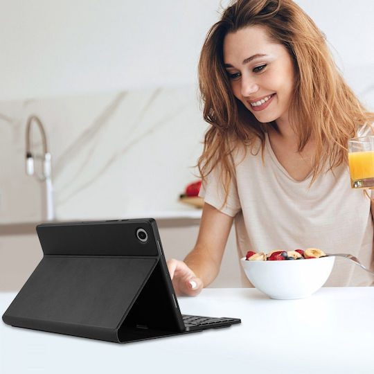 Buddi Zuna Flip Cover cu Tastatură în Engleză SUA Neagră Galaxy Tab A8
