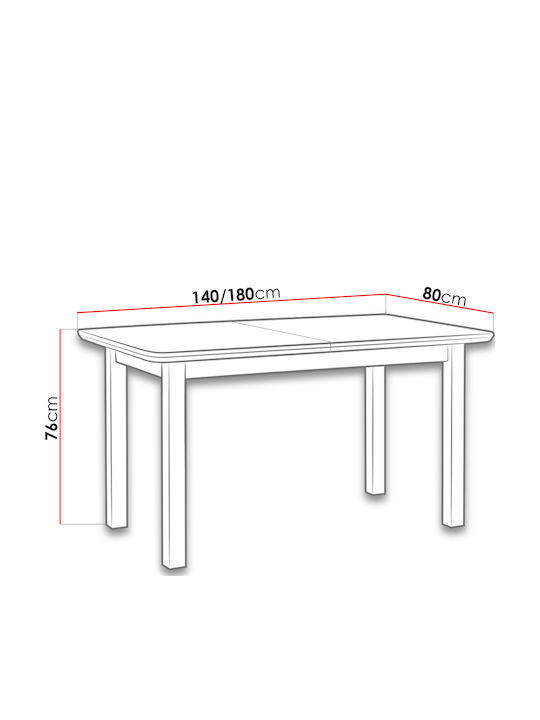 Venus Ii S Table Kitchen Extendable Wooden Walnut 140x80x76cm