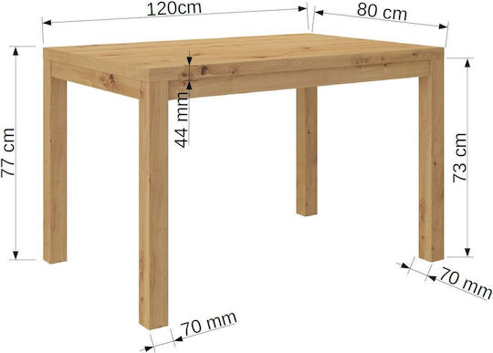 Laitan Τραπέζι Τραπεζαρίας Ξύλινο Fusiko 120x80x77εκ.