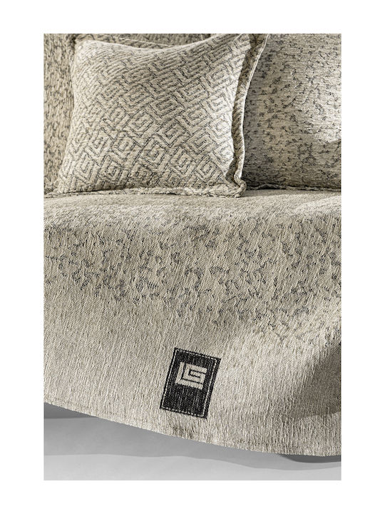 Guy Laroche Matis Zweisitzer-Sofa Überwurf Chenille 180x250cm Sand Herstellerfarbe