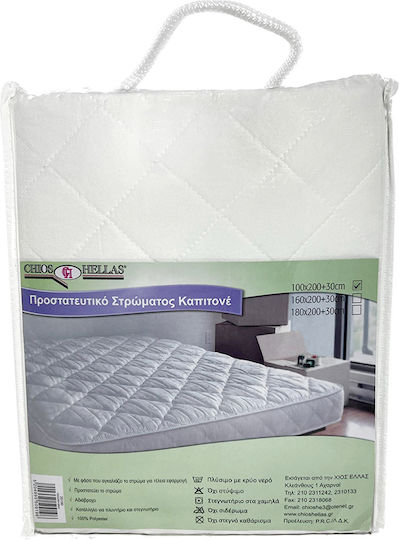 Chios Hellas Protecție pentru Saltea Single cu Fustă Alb 100x200+30buc