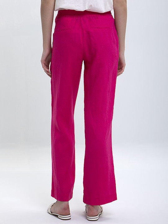 In Linea Firenze Women's Linen Trousers Pink
