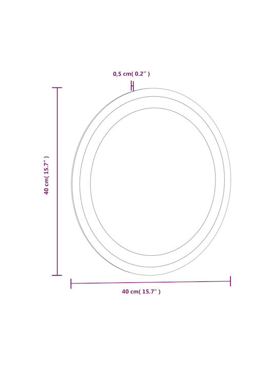 vidaXL Rund Badezimmerspiegel Led 40x40cm Transparent