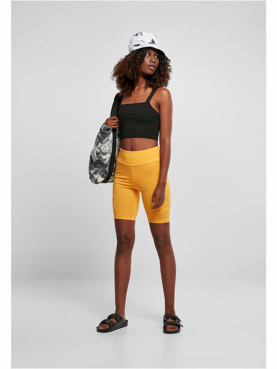 Schulung Frauen Kurze Hosen Leggings Hochgeschnitten Gelb