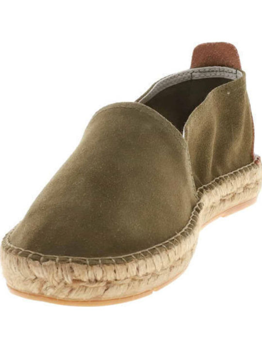 Stoff Herren Espadrilles in Grün Farbe