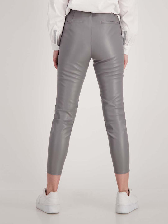 Monari Women's Leather Trousers Gray