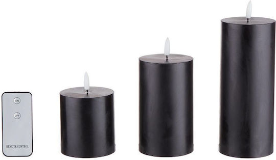 Butlers Dekorative Lampe Wachs-Politur Schwarz 3Stück