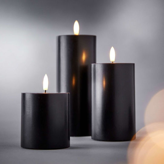 Butlers Dekorative Lampe Wachs-Politur Schwarz 3Stück