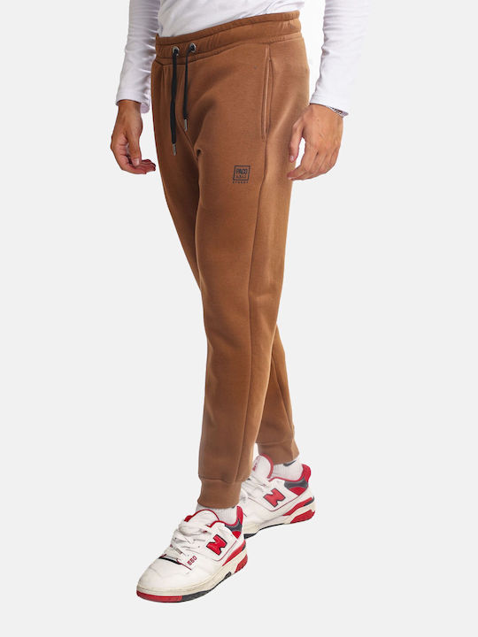 Paco & Co Men's Sweatpants with Rubber Brown