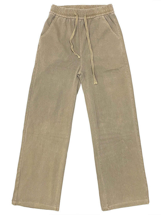 Ustyle Women's Jean Trousers Beige