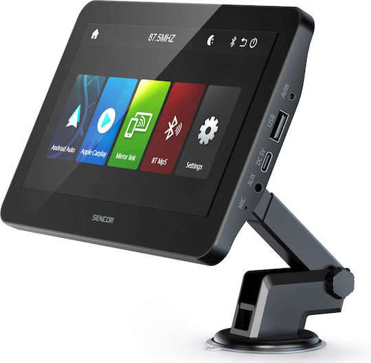 Sencor Οθόνη Αφής 7" Multimedia για Ταμπλό Αυτοκινήτου με Apple CarPlay / Android Auto / Bluetooth