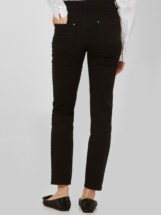 Ariela Montero Women's Fabric Trousers in Skinny Fit Black