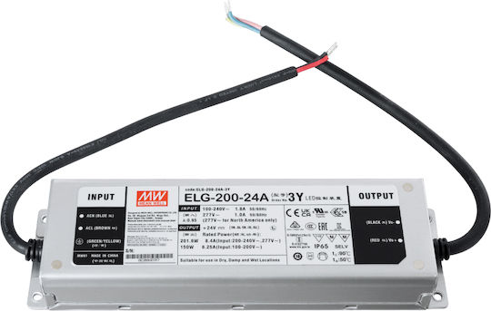 Mean Well Adjustable LED Power Supply Waterproof IP65 Power 200W with Output Voltage 24V 12pcs