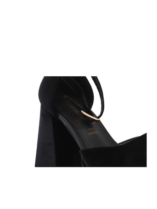 Attrattivo Black Heels with Strap