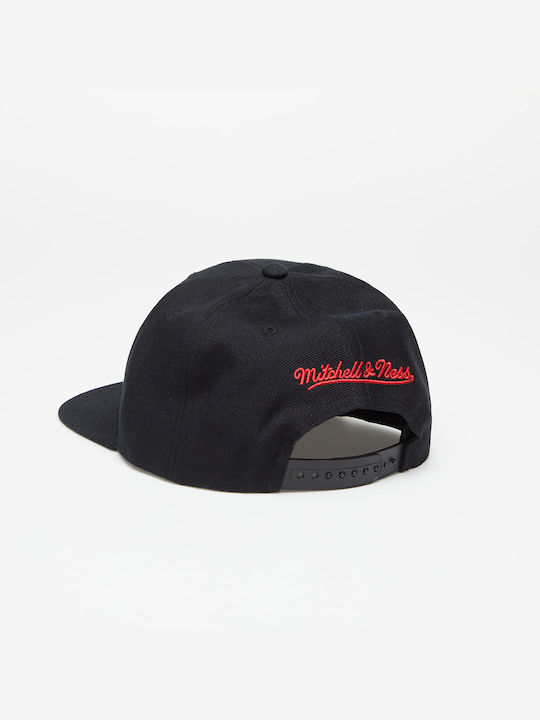 Mitchell & Ness Jockey mit geradem Schirm Schwarz