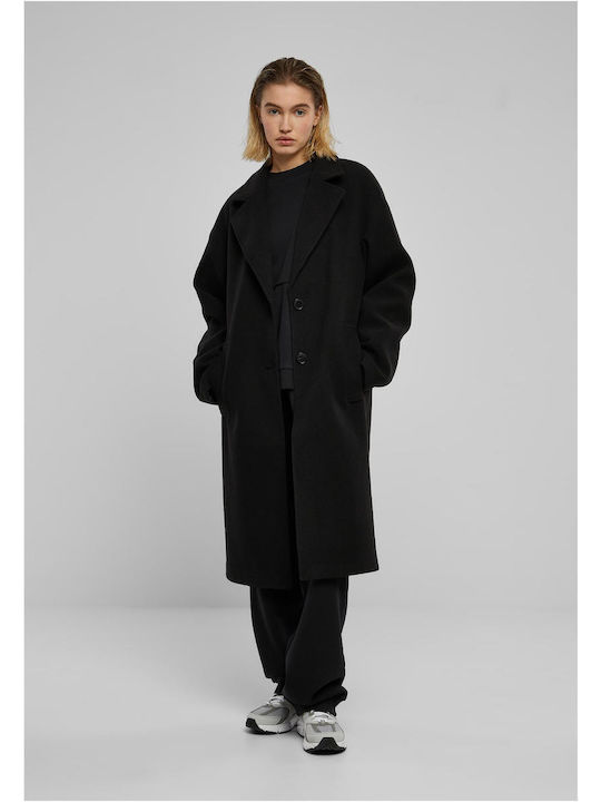 Lang Damen Puffer Jacke für Winter Schwarz