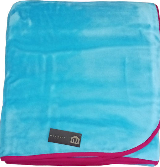 Manterol Casa Polo Color Pătură Spania Catifea Superdublă 220x240 cm Albastru Deschis