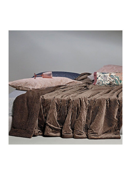 Kentia Spencer Blanket Furry Semi-double 180x240cm. 04 Brown