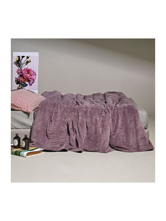 Kentia Stanley Κουβέρτα Fleece King Size 260x240εκ. Plum