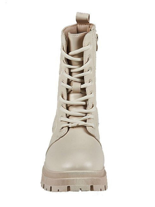 Damen Knöchelstiefel Beige