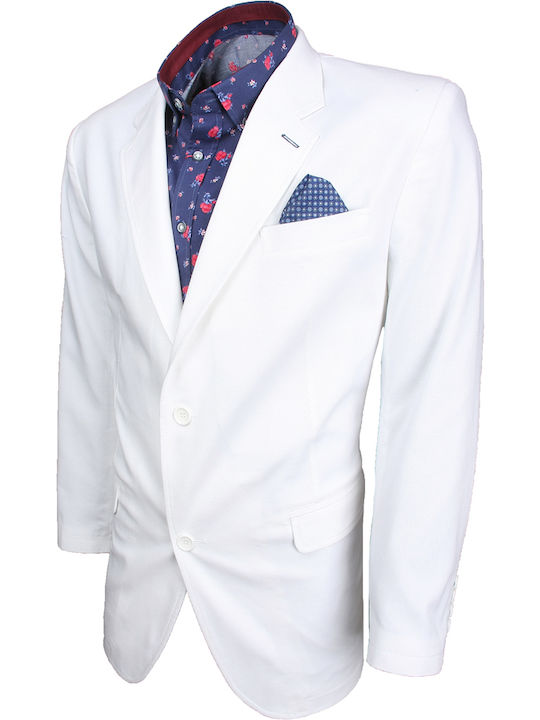 Men's Summer Suit Jacket White