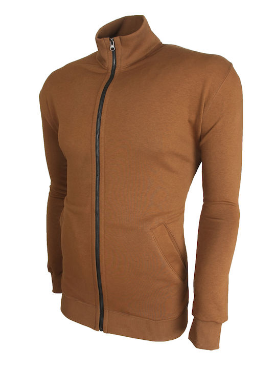 Stefansxxl Men's Sweatshirt Jacket with Hood Brown