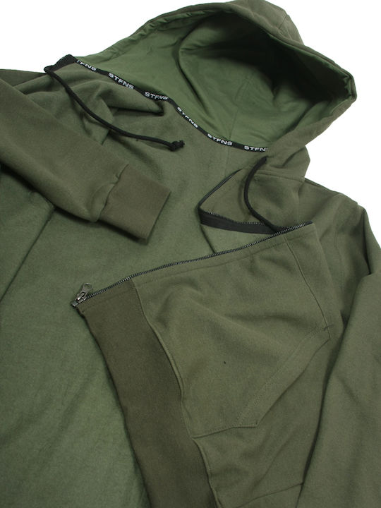 Khaki Hoodie Cardigan