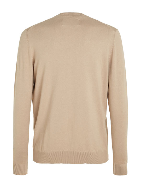 Calvin Klein Men's Long Sleeve Sweater Beige