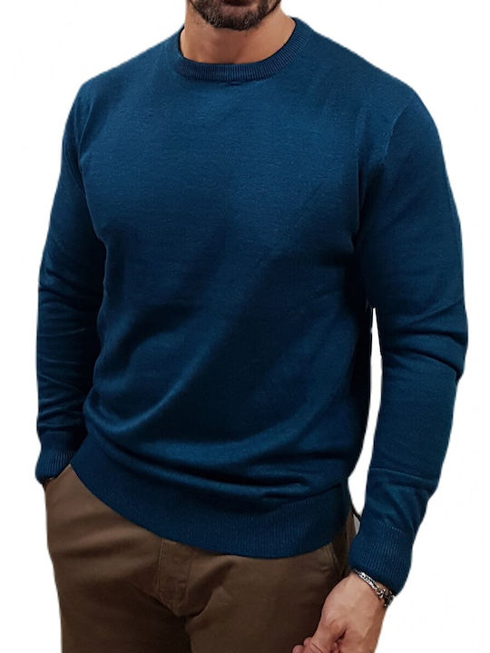 Rebase Herren Langarm-Pullover Petrol Blau