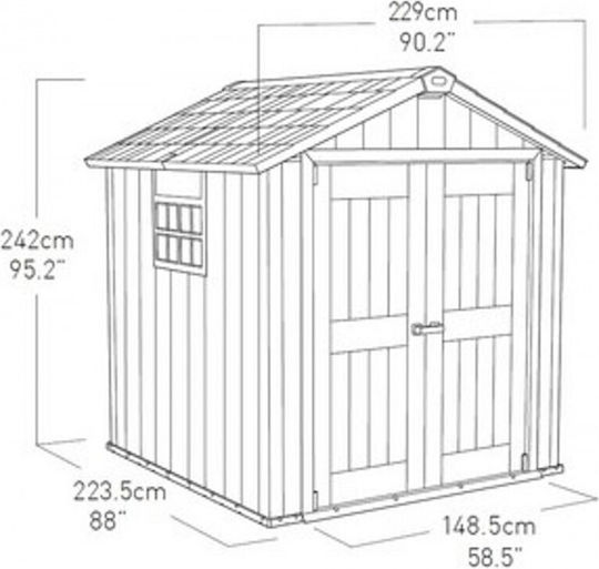 Depozit De Grădină Din Plastic Oakland 757 L2.29xLățime2.235xÎnălțime2.42m