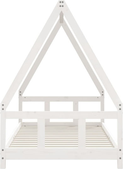Детско Легло Единично Бял за Матрак 90x190см