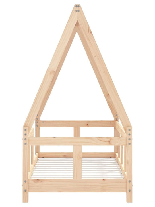Kinderbett Einzeln Beige für Matratze 70x140cm
