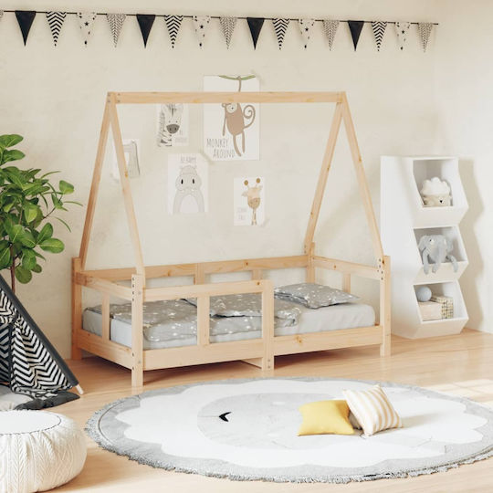 Kinderbett Einzeln Beige für Matratze 70x140cm