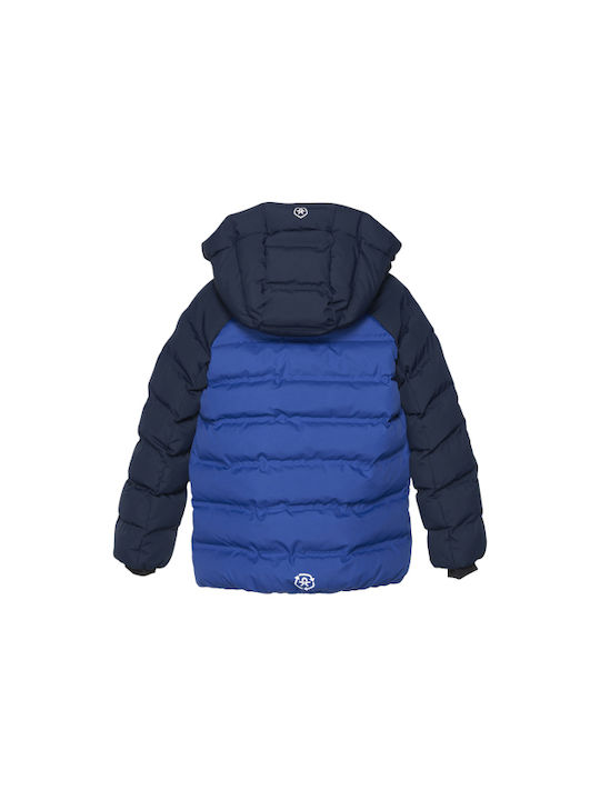 Color Kids Waterproof Kids Quilted Jacket Windproof with Hood Blue