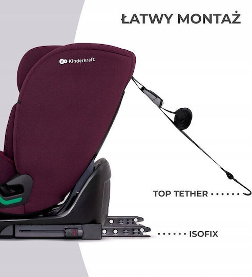 Kinderkraft ONETO3 Scaun Auto pentru Copii i-Size cu Isofix perlă de cireșe 9-36 kg